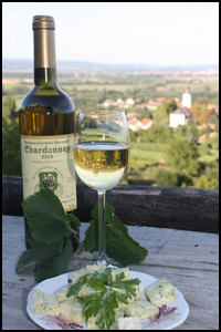 Hungarian Chardonnay white wine from Balaton Hungary
